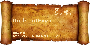 Biró Alfonza névjegykártya